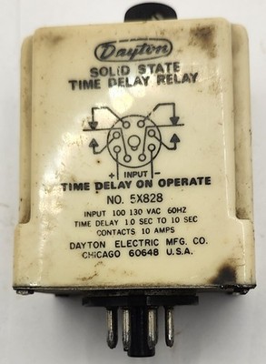 Dayton Time Delay Relay 5X828 0.1-10 sec 120V