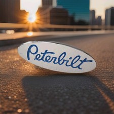 Chrome Metal Peterbilt Hood Side Fender Emblem For Peterbilt Blue New Other Chrome Metal Peterbilt Hood Side Fender Emblem For Peterbilt Blue New Other