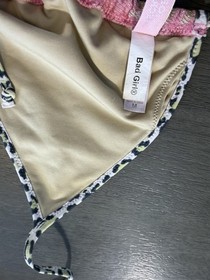 Victoria&rsquo;s Secret Bad Girl Swimsuit Bikini Top Pink Gold Metallic Leopard Medium