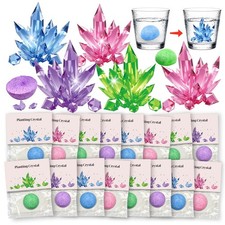 16 Pack Crystal Growing Kit Science Party Favors for Kids STEM Science Experi...