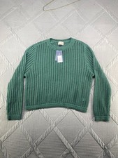 Women Crochet Openwork Crewneck Pullover Sweater - Universal Thread Size L