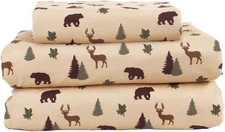 Cozy Cabin 3-Piece Twin Microfiber Bedding Sheet Set with Deep Pockets Rustic