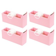 4 Pack Tape Dispenser Desk, Desktop Tape Dispenser Cutter Holder, Pink