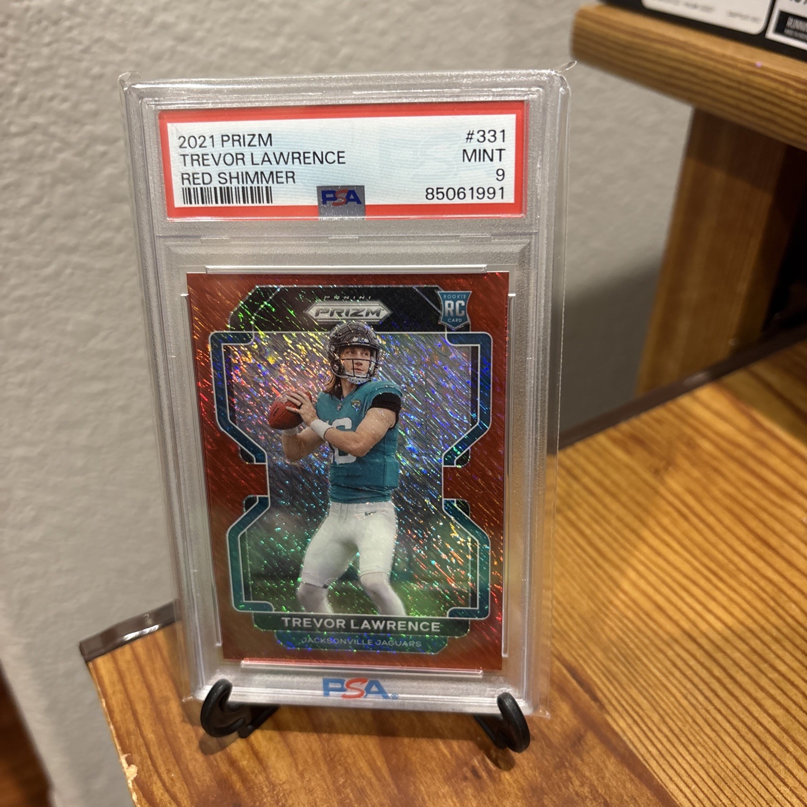 2021 Panini Prizm Trevor Lawrence #331 Red Shimmer 25 /35 RC PSA 9
