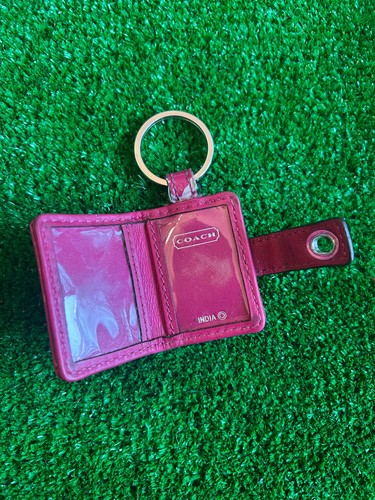 Coach Brown & Magenta Turnlock Photo Frame Holder Key… - Gem