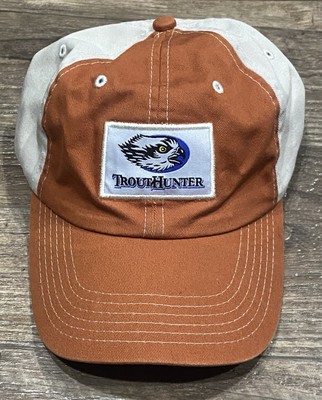 TROUT HUNTER Dad Hat Orange Adjustable Back Cap Fly Fishing Slouch