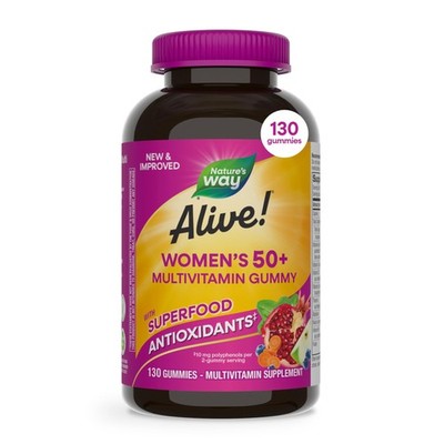 Nature's Way Alive! Women s 50 Plus Multivitamin Gummy, 130 Count (Pack of 1)