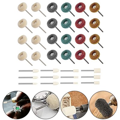 Get the Job Right mit 36-teiligem Wollfilz- und Scheuerpad-Schwabbelscheiben-Set