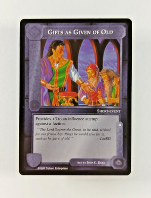Gifts As Given Of Old - Middle Earth CCG card (1997 ICE) MECCG Lidless Eye LotR