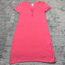 White House Black Market Dress Women's XS Pink Rayon Mini T-Shirt Summer Stretch