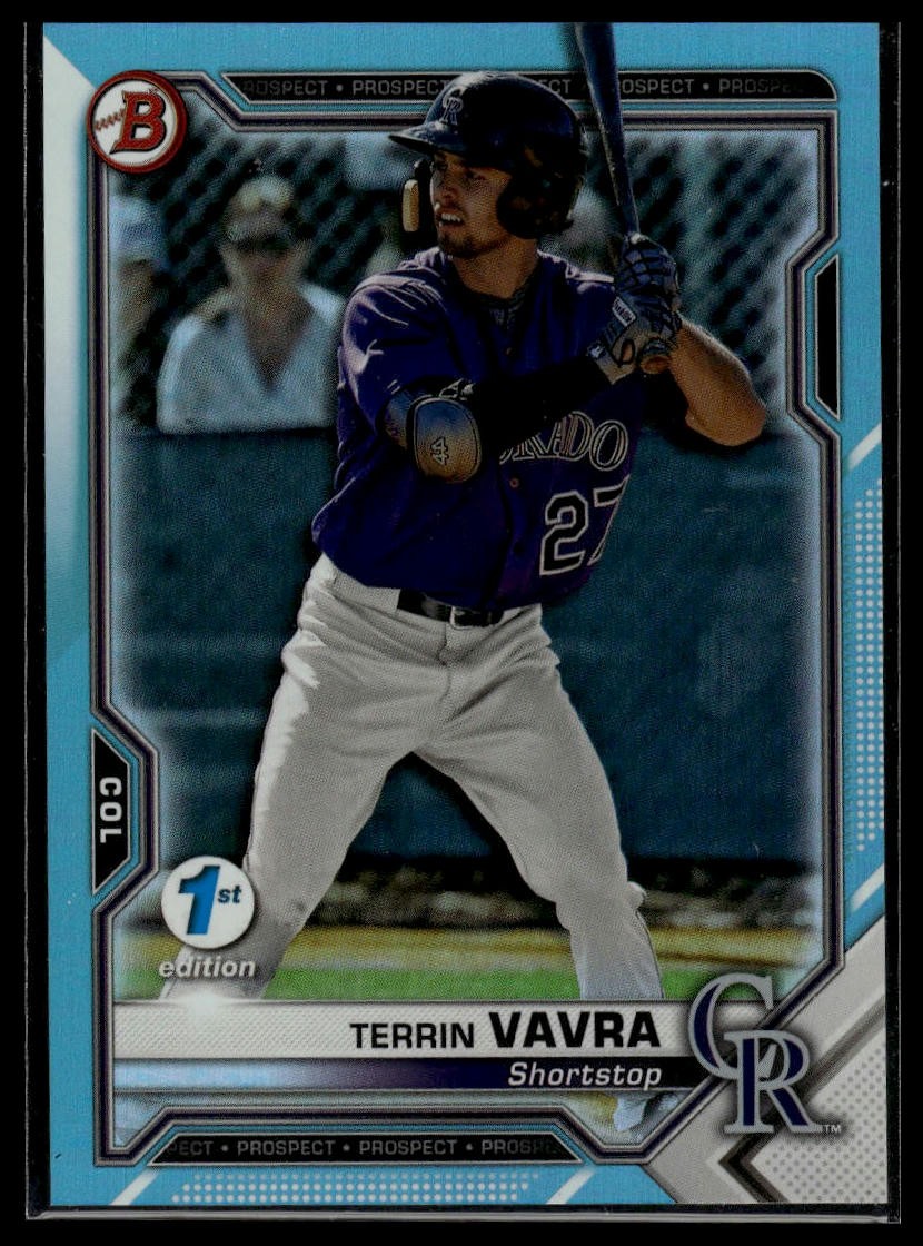 2021 Bowman 1st Edition #BFE-100 Terrin Vavra Sky Blue