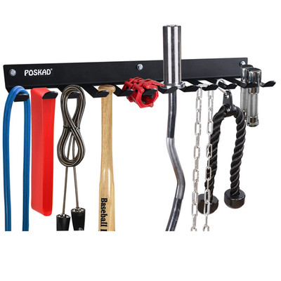 Poskad Gym Storage Rack12 Hook Heavy-Duty Steel Gym Organizer Wall Mount Hanger