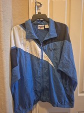 Vintage 90'S Reebok Blue nylon Lightweight jacket men's size L /detachable Hood