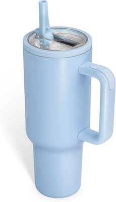 40 Oz Insulated Tumbler with Handle & Straw - Leakproof Travel Mug, Double Wall
