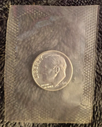1960 Roosevelt Dime  Silver Proof in Original Mint Cello