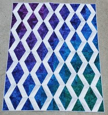 NEW Jewels, Crystals  Diamonds- Hand Dyed Colors 48x60 Lap size Quilt Finished