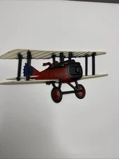 Vintage Cast Aluminum Biplane Wall Hanging – Red Baron Style 11.5”