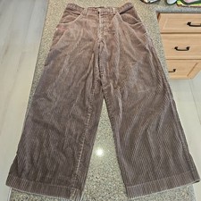Vtg JNCO Brown USA MADE 179 Pipes W Wide Leg 4 Wale Corduroy 34x33 Baggy