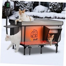 Pro Heated Cat House for Outside, All-Weather Waterproof PVC Cat XXL-Full PVC