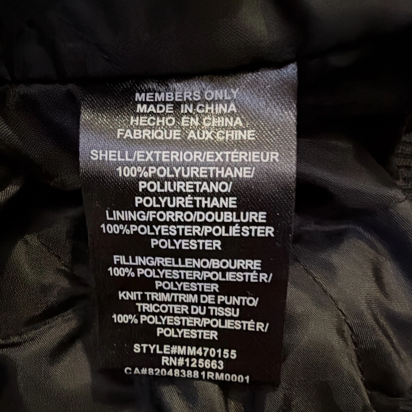 Members Only Iconic Racer Men's Black Full Zip Polyurethane Lined 2XL/3XL image 9