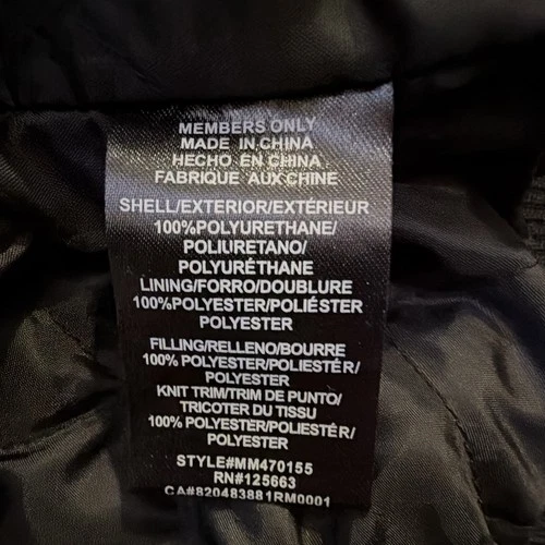 Members Only Iconic Racer Men's Black Full Zip Polyurethane Lined 2XL/3XL image 9