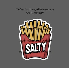 Salty Sticker Waterproof Decal French Fries Quote Funny Humor Gift NEW
