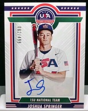 2022 USA Stars & Stripes 15U National Signatures /499 #15USJS Joshua Springer