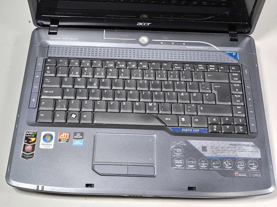 Acer Aspire 5530 Laptop - Working, Used, Signs of Use - Image 3 of 4