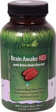 2 X Irwin Naturals Brain Awake RED™ -- 60 Liquid Softgels