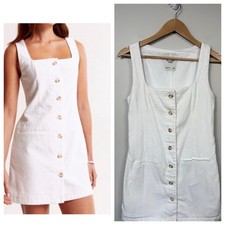 Abercrombie & Fitch Small White Mara Squareneck Vest Mini Dress Crepe Old Money