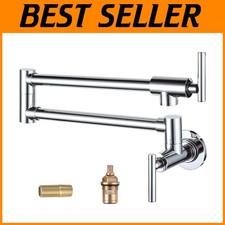 Solid Brass Pot Filler Faucet - Chrome Finish
