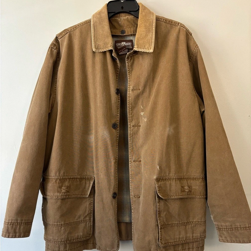 Men's Corduroy Levi Jackets Indiana Vintage Outerwear Coats