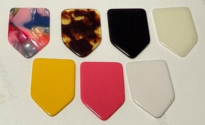 Japanese-Home Plate Shape-Guitar Picks-Lot of 7-Colors-HEAVY -Beatles-Blackmore