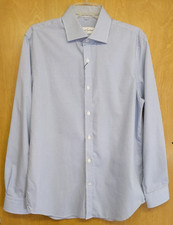  168 NWT ROBERT GRAHAM L 42 16.5 Shirt Blue Gingham Plaid L/S Button Front