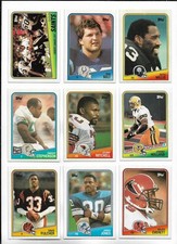 1988 Topps Football:Lot of 9 different