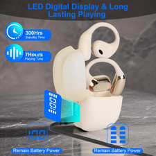 Wireless V5.4 Open Ear Earbuds LED Case IPX5 Sport Headphones Touch Control