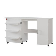 N&auml;htisch Vicco Carmen 148 x 75 cm mit 3 Regalf&auml;cher und Schrank