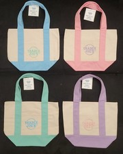 Trader Joe  s Mini Pastel Canvas Tote Bag Set Of 4 Colors Limited New With Tag 