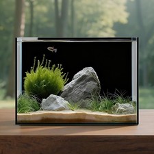 3 Gallon Glass Fish Tank Cube, Small Aquarium Fish Bowl for Betta Goldfish Sn...