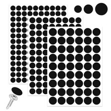 290 Pcs Screw Hole Covers Stickers, Self-Adhesive Caps 12mm/15mm/21mm Black