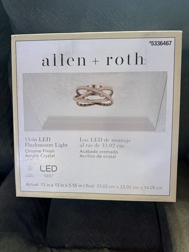 Allen + Roth Lucia Light 13-in Polished Chrome Integrated LED Flush ...