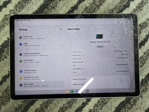 Samsung Galaxy Tab S9 FE 5G (128GB) Wi-Fi i uszkodzenie ekranu komórkowego - Zdjęcie 2 z 9