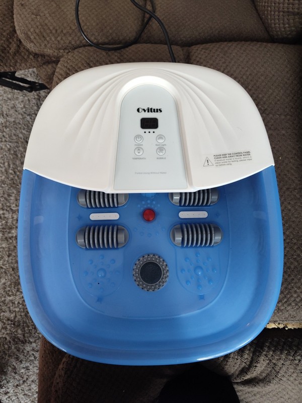 OVITUS Foot Spa Bath Massager with Heat and Massage Rollers.