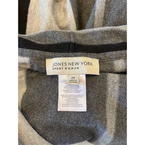 Jones New York Sport Woman Gray and Black Cardigan Size 2X - Picture 3 of 3
