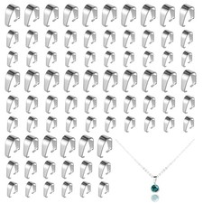 150 Pcs Pinch Bails for Jewelry Making Mixed Stainless Steel Pinch Clip Clasp...
