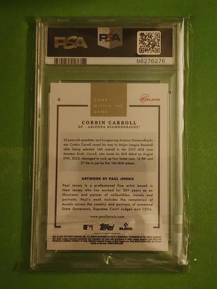 2023 Topps Game Within The Game #4 Corbin Carroll RC Rookie PSA 8 Diamondbacks - Image 2 of 2