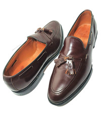 Allen Edmonds Iconic "GRAYSON" Mens Dark Burgundy Leather Tassel Loafers 11B USA