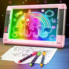 LED Drawing Board, 15 Inch 9-Color Light Modes Neon Art Light Up Writing Tablet