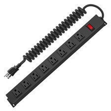 8 Outlet Metal Wall Mount Power Strip, Surge Protector Long Power Strip with ...