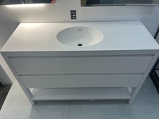 EX- Display Faber 1270mm 2 Drawer & Shelf Unit & Basin Matt White